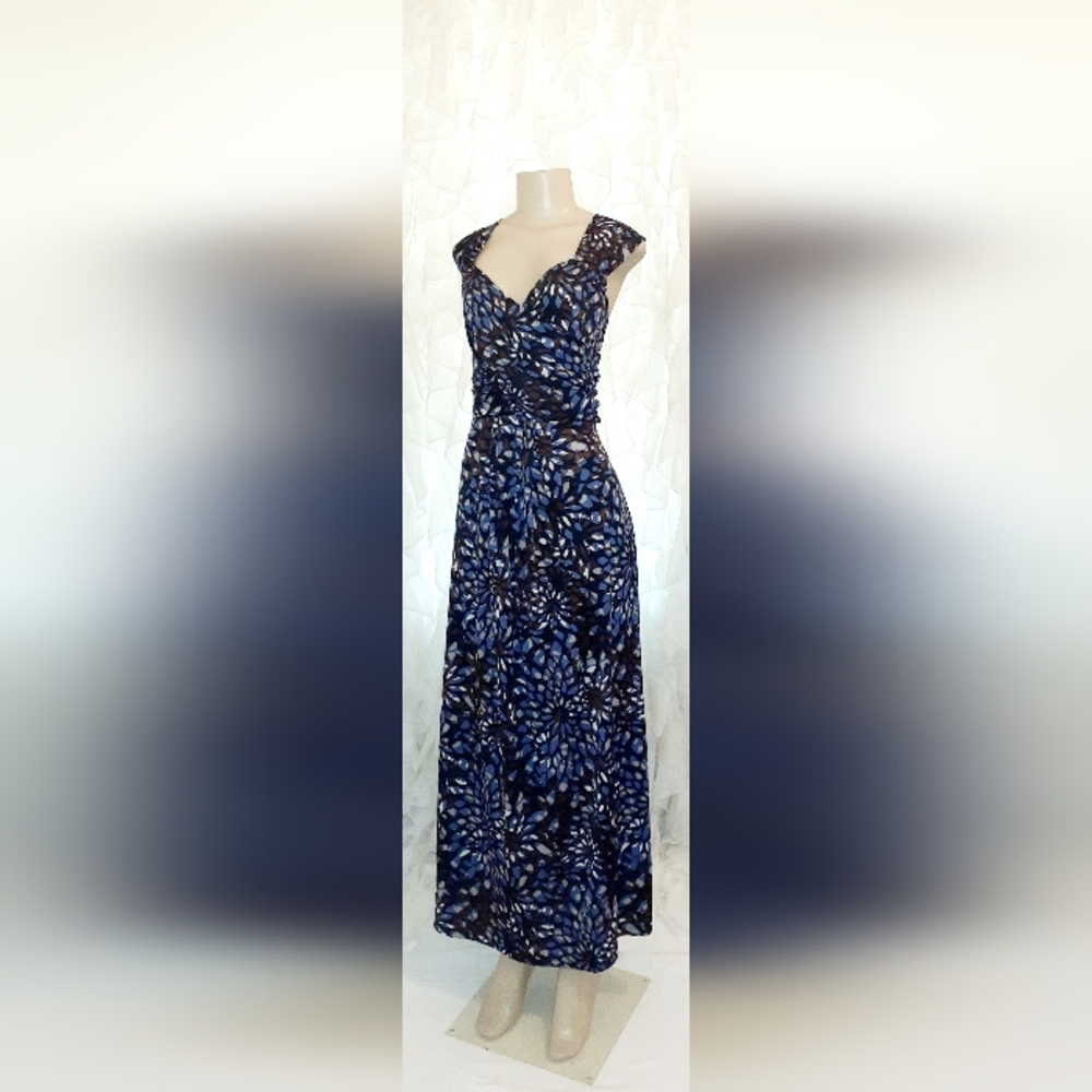 Blue Open-Back Maxi Dress